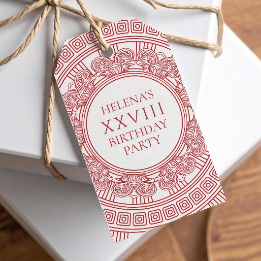 Étiquettes-cadeau fête d'anniversaire de la déesse grecque rose