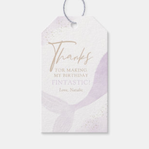 Étiquettes-cadeau Fête d'anniversaire de la fille mauve-sirène