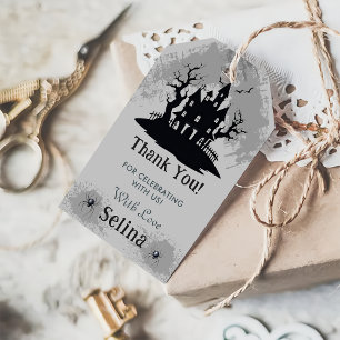 Étiquettes-cadeau Fête d'anniversaire de la maison d'Halloween éffra