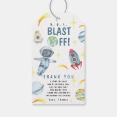 Étiquettes-cadeau Fête d'anniversaire de l'astronaute (Dos)