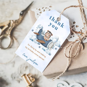 Étiquettes-cadeau Fête d'anniversaire de l'avion Vintage voyage
