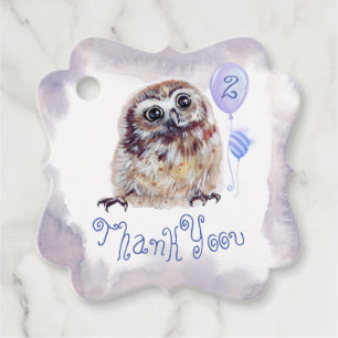 Étiquettes Cadeau Fête d'anniversaire de Owl