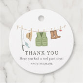 Étiquettes Cadeau Fête d'anniversaire de pêche (Devant)