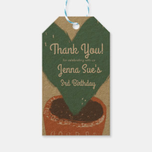 Étiquettes-cadeau Fête d'anniversaire de plante de cœur de cactus Me