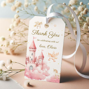 Étiquettes-cadeau Fête d'anniversaire de princesse licorne rose rêve