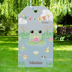 Étiquettes-cadeau Fête d'anniversaire de Sweet Frog Kid
