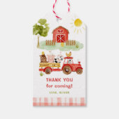 Étiquettes-cadeau Fête d'anniversaire des animaux de ferme (Devant)