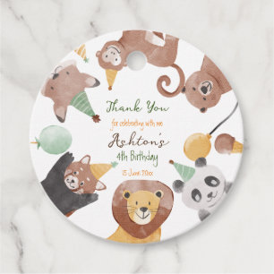 Étiquettes Cadeau Fête d'anniversaire des animaux nom personnalisé