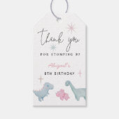 Étiquettes-cadeau Fête d'anniversaire des filles dinosaures (Devant)