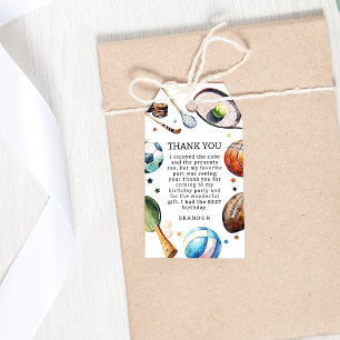 Étiquettes-cadeau Fête d'anniversaire des sports pour enfants modern