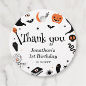 Étiquettes Cadeau Fête d'anniversaire d'Halloween pour enfants Merci (Devant)