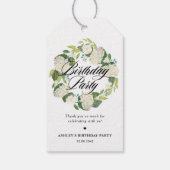 Étiquettes-cadeau Fête d'anniversaire d'Hydrangea Floral (Dos)