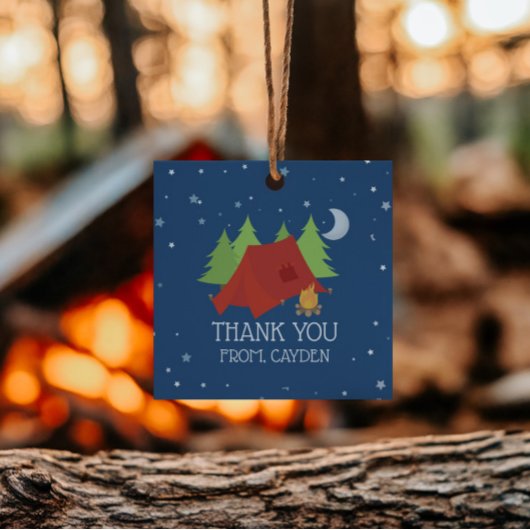 Étiquettes Cadeau Fête d'anniversaire du camping