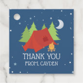 Étiquettes Cadeau Fête d'anniversaire du camping (Devant)
