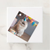 Étiquettes Cadeau Fête d'anniversaire du chat perse (En situation)