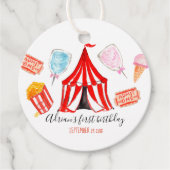Étiquettes Cadeau Fête d'anniversaire du cirque du carnaval, préfére (Devant)