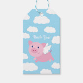 Étiquettes-cadeau Fête d'anniversaire du cochon volant (Devant)