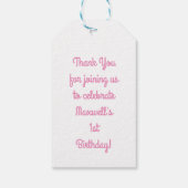 Étiquettes-cadeau Fête d'anniversaire du cochon volant (Dos)