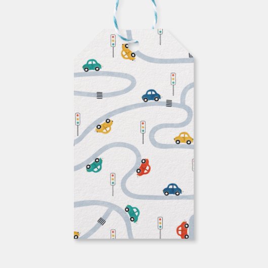 Étiquettes-cadeau Fête d'anniversaire du transport urbain moderne Fa (Dos)