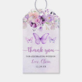 Étiquettes-cadeau Fête d'anniversaire élégante papillon violet 1 an (Devant)