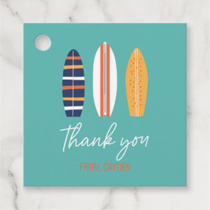 Étiquettes Cadeau Fête d'anniversaire garçon surfboard plage C'est l