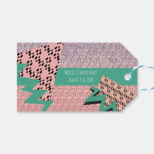 Étiquettes-cadeau Fête d'anniversaire géométrique de pastèques tranc