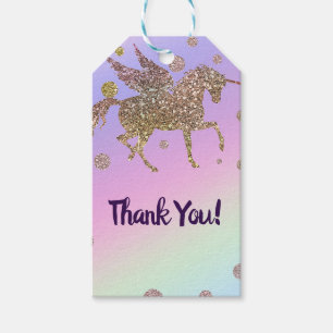 Étiquettes-cadeau Fête d'anniversaire Licorne Pastel Arc-en-ciel Poi