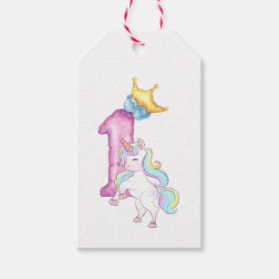 Étiquettes-cadeau Fête d'anniversaire magique de licorne mignonne Fa