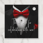 Étiquettes Cadeau Fête d'anniversaire Mens Red Black (Dos)