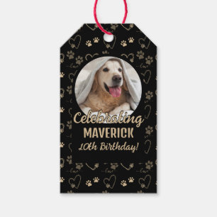 Étiquettes-cadeau Fête d'anniversaire personnalisée pour chien avec