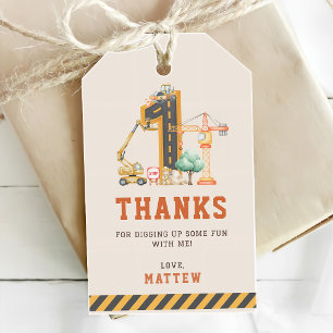 Étiquettes-cadeau Fête d'anniversaire pour la 1ère année de construc