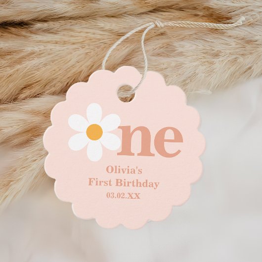 Étiquettes Cadeau Fête d'anniversaire rose Daisy