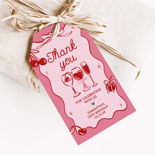 Étiquettes-cadeau Fête d'anniversaire sale trente Rose Rouge