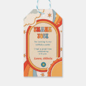 Étiquettes-cadeau Fête d'anniversaire super Retro Rainbow (Dos)