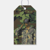 Étiquettes-cadeau Fête d'anniversaire sur le thème de l'armée (Dos)