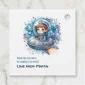 Étiquettes Cadeau Fête d'anniversaire Thème Espace Bébé Fusée (Dos)