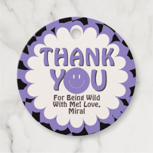 Étiquettes Cadeau Fête d'anniversaire Young Wild et Three Lavender 3