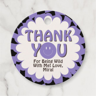 Étiquettes Cadeau Fête d'anniversaire Young Wild et Three Lavender 3