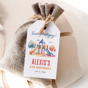Étiquettes-cadeau Fête dans le parc terrain de jeu Anniversaire Favo