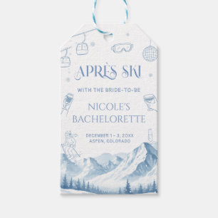 Étiquettes-cadeau Fête de Bachelorette Apres Ski Hiver Bleu