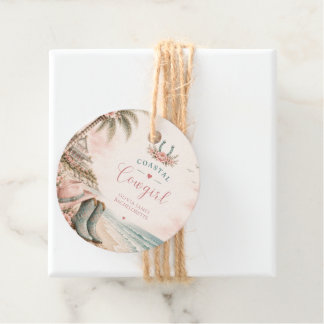 Étiquettes Cadeau Fête de bachelorette cowgirl côtière aquarelle