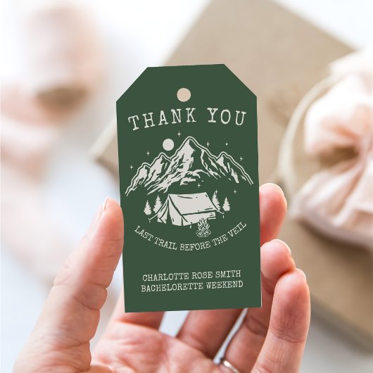 Étiquettes-cadeau Fête de Bachelorette de Camping Simple Moderne de