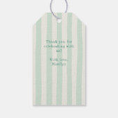 Étiquettes-cadeau Fête de Bachelorette de Pickleball Rose Vert Merci (Dos)