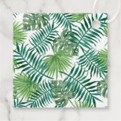 Étiquettes Cadeau Fête de Bachelorette Feuilles Tropicales de Verdur (Dos)