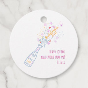 Étiquettes Cadeau Fête de Bachelorette Florale Dessinée à la Main Fa