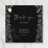 Étiquettes Cadeau Fête de Bachelorette Gothique Noir Floral (Devant)