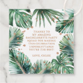 Étiquettes Cadeau Fête de Bachelorette moderne Tropical & Diamond (Dos)