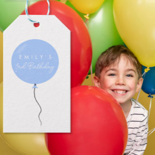 Étiquettes-cadeau Fête de ballon personnalisée anniversaire baptême
