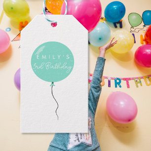 Étiquettes-cadeau Fête de ballon personnalisée anniversaire baptême