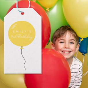Étiquettes-cadeau Fête de ballon personnalisée anniversaire baptême